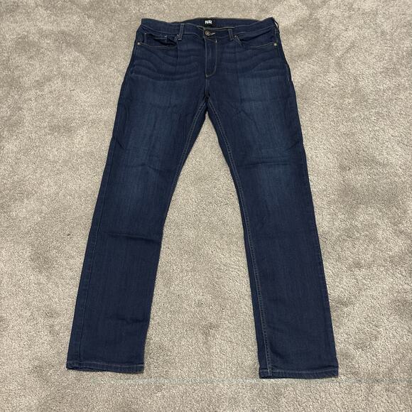 Paige Jeans Mens Size 36 Blue Federal Dark Wash Slim Straight Premium Denim - Picture 1 of 6
